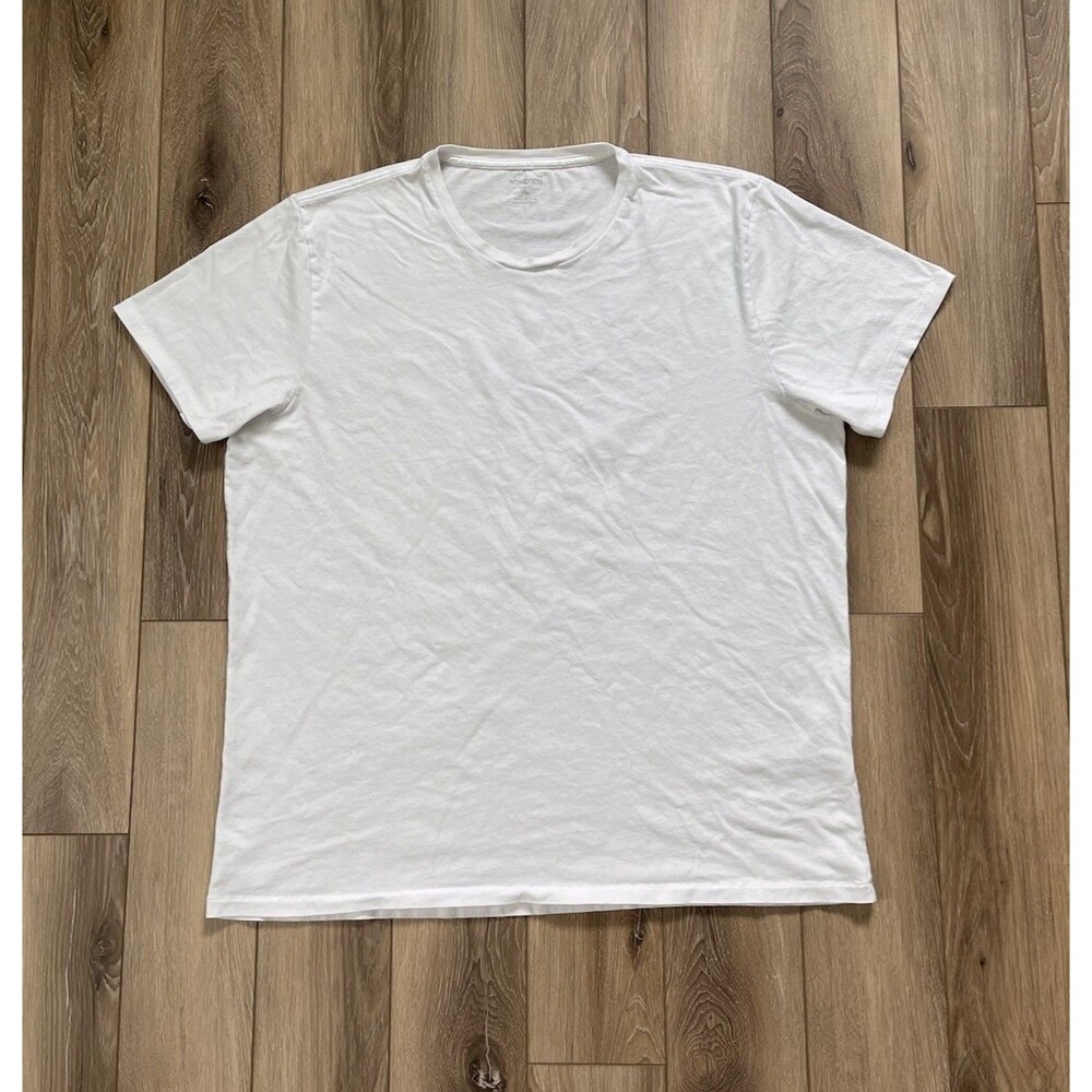 Bonobos White Short Sleeve Crewneck Shirt 100% Cotton Slim Fit Mens Sz XXL